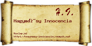 Hagymásy Innocencia névjegykártya